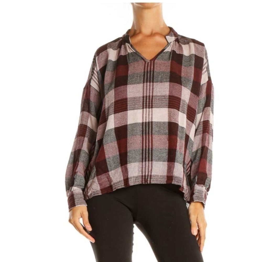 NWT Madewell Red Checkered All Day Wear top▪️size XXS
